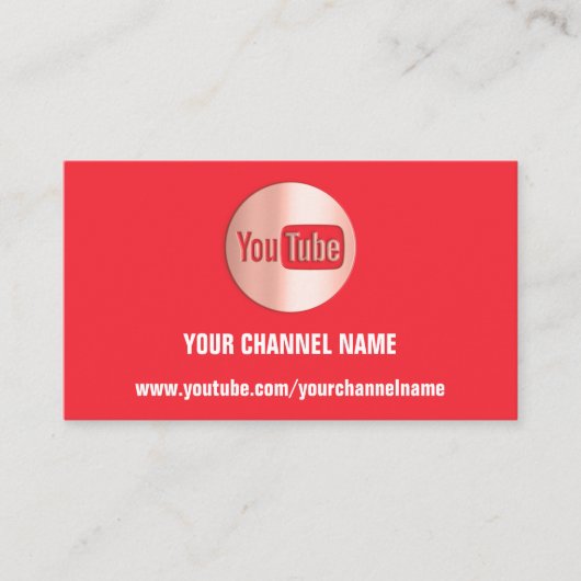 CHANNEL NAAM YOUTUBER LOGO QR CODE RED RODE VISITEKAARTJE (Voorkant)