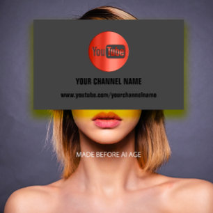 CHANNEL NAAM YOUTUBER LOGO QR CODE RED VISITEKAARTJE