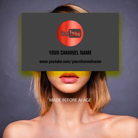 CHANNEL NAAM YOUTUBER LOGO QR CODE RED VISITEKAARTJE