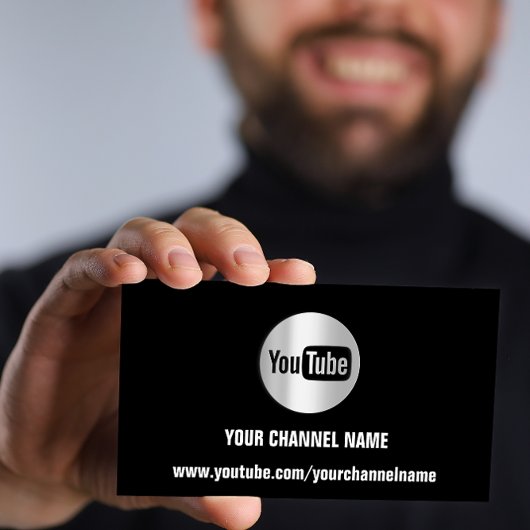CHANNEL NAAM YOUTUBER LOGO QR SOLVER GRAY BLACK VISITEKAARTJE