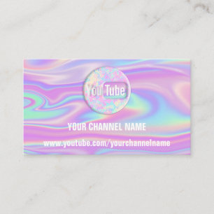 CHANNEL NAAM YOUTUBER SUSCRIBE LOGO HOLOGRAPH QR VISITEKAARTJE