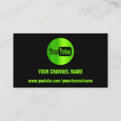 CHANNEL NAME YOUTUBER LOGO QR CODE BLACK GREEN VISITEKAARTJE (Voorkant)