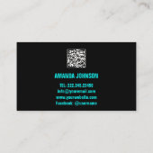CHANNEL NAME YOUTUBER LOGO QR CODE MINT BLACK VISITEKAARTJE (Achterkant)