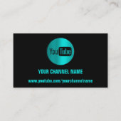 CHANNEL NAME YOUTUBER LOGO QR CODE MINT BLACK VISITEKAARTJE (Voorkant)