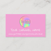 CHANNEL NAME YOUTUBER LOGO QR CODE PINK VISITEKAARTJE (Voorkant)