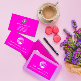 CHANNEL NAME YOUTUBER LOGO QR CODE PINK VISITEKAARTJE