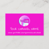 CHANNEL NAME YOUTUBER LOGO QR CODE PINK VISITEKAARTJE (Voorkant)