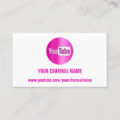CHANNEL NAME YOUTUBER LOGO QR CODE PINK WHITE VISITEKAARTJE (Voorkant)