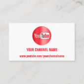 CHANNEL NAME YOUTUBER LOGO QR CODE RED WHITE VISITEKAARTJE (Voorkant)