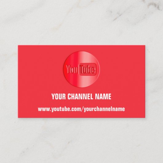 CHANNEL NAME YOUTUBER LOGO QR CODE RED WHITE VISITEKAARTJE (Voorkant)
