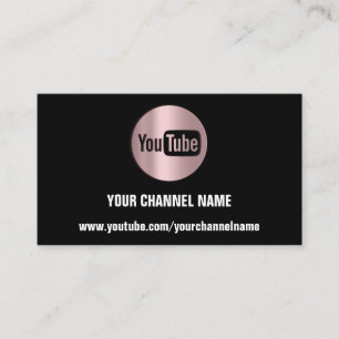CHANNEL NAME YOUTUBER LOGO QR ROOS BLACK MODERN VISITEKAARTJE
