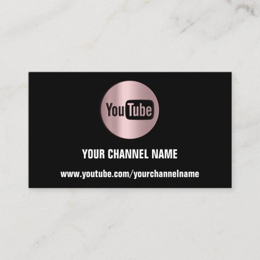 CHANNEL NAME YOUTUBER LOGO QR ROOS BLACK MODERN VISITEKAARTJE (Voorkant)