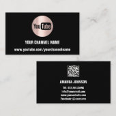 CHANNEL NAME YOUTUBER LOGO QR ROOS BLACK WHITE BUS VISITEKAARTJE (Voorkant / Achterkant)