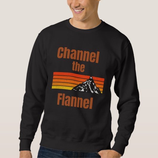 Channel The Flannel Retro Mountain Fall Autumn Trui (Voorkant)
