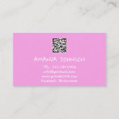 CHANNEL YOUTUBER LOGO QR CODE PINK HOLOGRAPH VISITEKAARTJE (Achterkant)