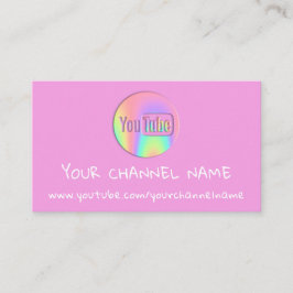 CHANNEL YOUTUBER LOGO QR CODE PINK HOLOGRAPH VISITEKAARTJE