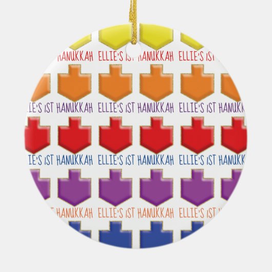 Chanoeka "3D Dreidels" Circle Ornament (Achterkant)