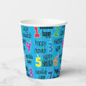 Chanoeka 8 Crazy Nights Blauw 8 oz. Papieren Bekers (Achterkant)