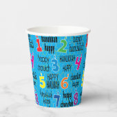 Chanoeka 8 Crazy Nights Blauw 8 oz. Papieren Bekers (Links)