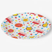 Chanoeka 8 dagen en nachten papieren bordje (Gekanteld)