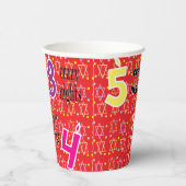 Chanoeka 8 Gekke Nachten 8 oz. Papieren Bekers (Rechts)