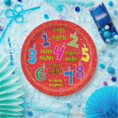 Chanoeka 8 Gekke Nachten Rood Papieren Bordje (Feest)