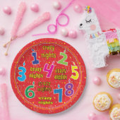 Chanoeka 8 Gekke Nachten Rood Papieren Bordje (Feest)