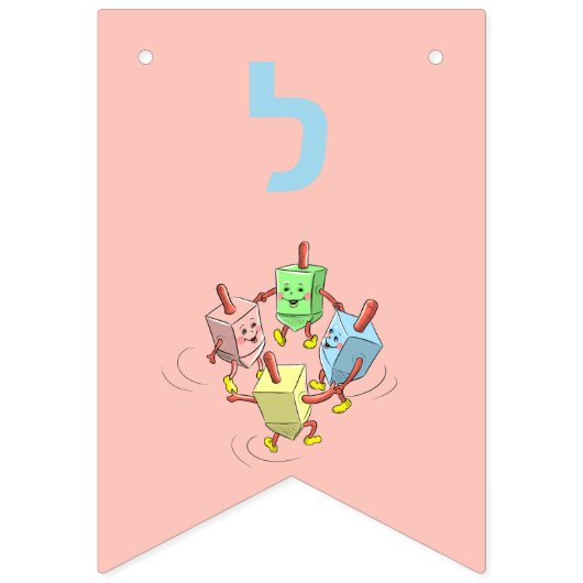 Chanoeka aangepaste dansen dreidel banner (Tiende vlag)