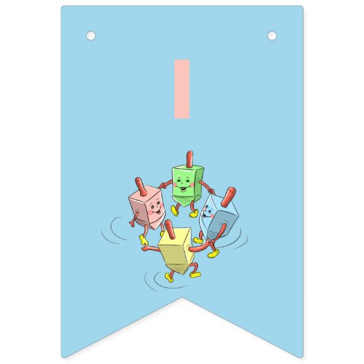 Chanoeka aangepaste dansen dreidel banner (Derde vlag)