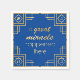 Chanoeka Art Deco Een groot wonder goud Servet