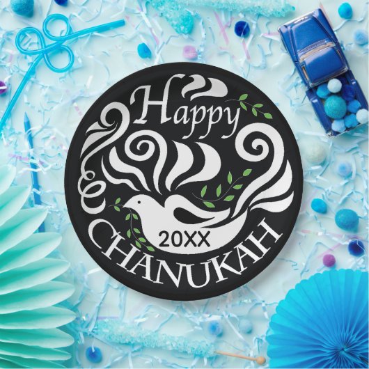 Chanoeka Blackboard Dove Papieren Bordje (Feest)