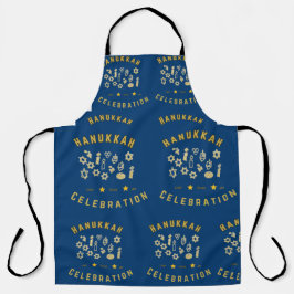 Chanoeka Blauw Klein Medium Groot Alle leeftijden Schort