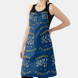 Chanoeka Blauw Klein Medium Groot Alle leeftijden Schort