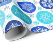 Chanoeka Blauwe Sneeuwvlokken Cadeaupapier (Rol Hoek)