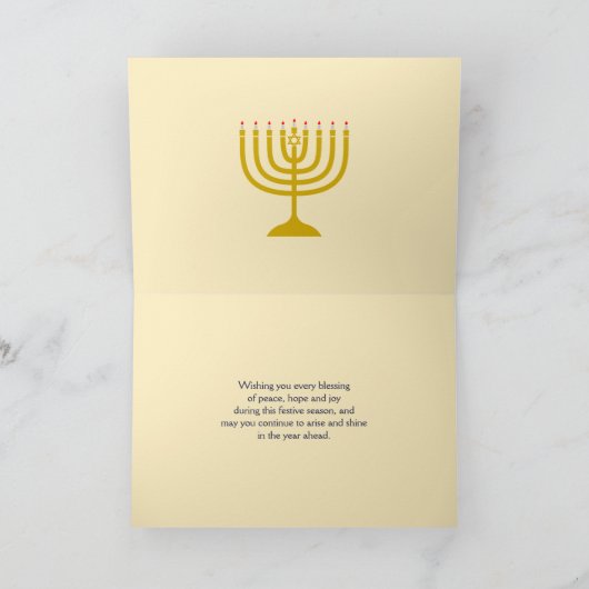 Chanoeka Blessings | BARUCH ATAH ADONAI | Hanukkah Kaart (Binnen)