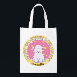Chanoeka blij met roze lambiek boodschappentas<br><div class="desc">Chanoeka Blij met roze lambiek, witte 2-zijdige tas. Alle ontwerpelementen kunnen worden bewerkt. Alle bewerkbare tekst kan worden verwijderd en vervangen door uw eigen bericht. Gebruik uw favoriete lettertype, kleur, grootte en stijl. Gelukkige Chanoeka/Chanoeka! Stijl: Herbruikbare Tas Ga groen en red de planeet met onze herbruikbare boodschappentas! Gemaakt met een...</div>