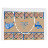 Chanoeka bloem thema cadeau tas groot cadeauzakje (Achterkant)