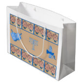 Chanoeka bloem thema cadeau tas groot cadeauzakje (Achterkant Gekanteld)