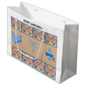 Chanoeka bloem thema cadeau tas groot cadeauzakje (Voorkant Gekanteld)