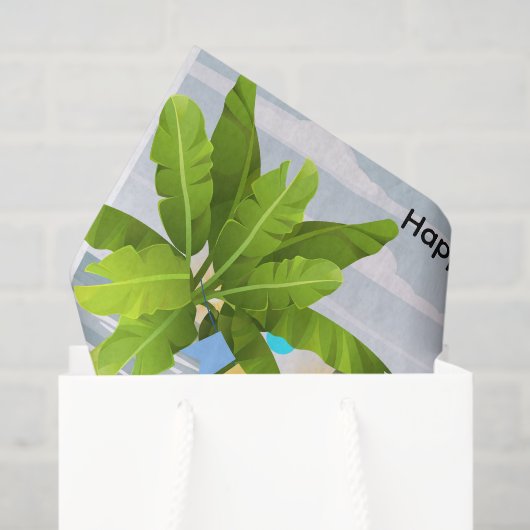 Chanoeka – Bloemen met Menora, strand, tropisch Tissuepapier (Cadeauzakje)