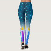 Chanoeka Boho kaarsen Turquoise Star of David Blau Leggings (Achterkant)