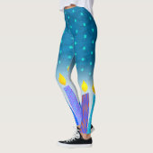 Chanoeka Boho kaarsen Turquoise Star of David Blau Leggings (Links)