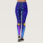 Chanoeka Boho kaarsen Turquoise ster van David Blu Leggings (Achterkant)
