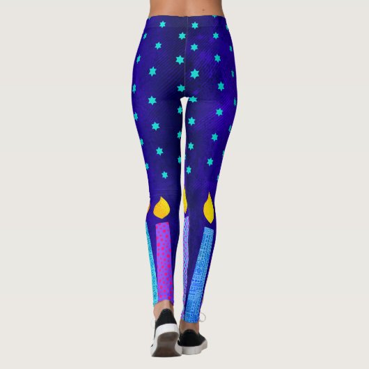 Chanoeka Boho kaarsen Turquoise ster van David Blu Leggings (Achterkant)