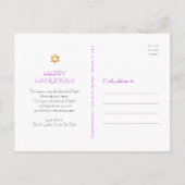 Chanoeka Boho kaarsen Turquoise Vrede Liefde Licht Feestdagenkaart (Achterkant)