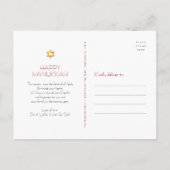 Chanoeka Boho Patroon Kaarsen Rode Vrede Liefde Li Feestdagenkaart (Achterkant)