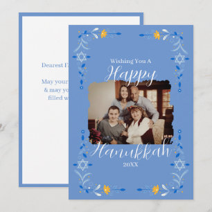 Chanoeka Custom Familie Foto Vakantie Kaart