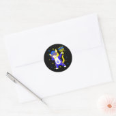 Chanoeka Dabbing Kat Zonnebril Holding Menorah Ronde Sticker (Envelop)
