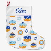 Chanoeka Decoraties Jelly Donut Grote kous Grote Kerstsok (Voorkant)