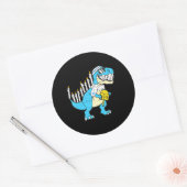 Chanoeka Dinosaurus Menorawr Saurus Rex Chanukah Ronde Sticker (Envelop)